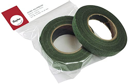 Rayher 5103714 Flora-Kreppband, oliv, Rolle 27,5 m, Breite 13 mm, im SB-Beutel, Flower Tape, Floristenband, praktisch für Floristik- und Bastelarbeiten