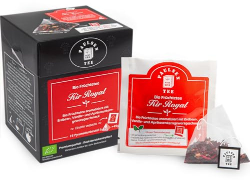 Bio Kir Royal 15 x 3g, einzeln kuvertiert, Paulsen Tee Früchtetee im Pyramidenbeutel - Bio, rückstandskontrolliert & zertifiziert