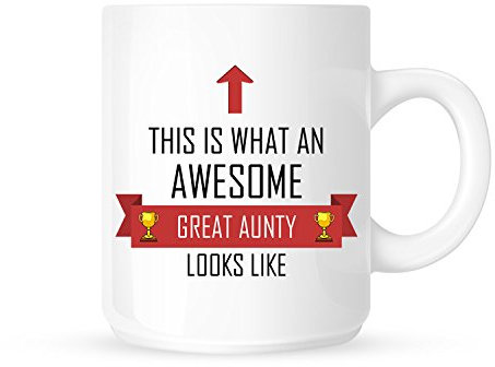 Special Auntie Gifts – This is what an Awesome Great Auntie looks like, Tea/Coffee Mug/Cup - Perfect Birthday, Christmas & Mothers Day Presents for Best Aunty!