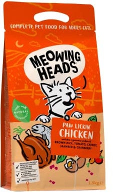 Meowing Heads Complete Dry Cat Food 1.5kg - Paw Lickin' Chicken - Vet Approved