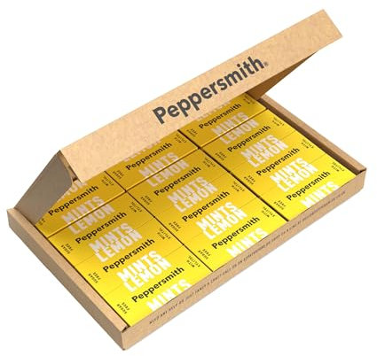 Peppersmith - Sicilian Lemon Mints - Sugar Free Mints - Vegan - Plant Based Xylitol - Breath Freshener - Benefits Oral Health - Pocket Packs - 12x15g