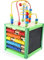 small Foot Motorikwürfel „Frühling“ aus Holz, Babyspielzeug mit Vier Spielflächen und Motorikschleifen, ab 1 Jahr, 5886