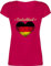T-Shirt Damen V Ausschnitt - Handball WM 2023 Trikot Ersatz - Handballherz Deutschland - S - Fuchsia - t Shirt Herz Handball, em Frauen Tshirt Handballer Geschenke Fanshirt beachhandball Tshirts