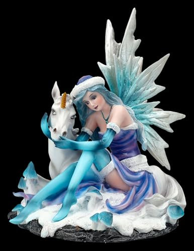 Elfen Figur - Mia mit Einhorn - Fairy Elfenfigur Elfe Fee Deko