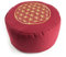 TEMPELWELT Yogakissen Meditationskissen Blume des Lebens 30 x 15 cm rund, Bezug Baumwolle rot abnehmbar, Füllung Buchweizenspelz, Sitzkissen Yoga Kissen Bolster Jogakissen