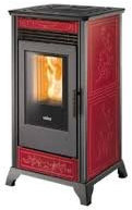 STUFA A PELLET RAVELLI RV 110 CERAMICA BORDEAUX KW 11,00