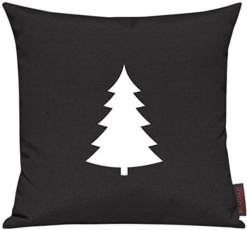 Shirtinstyle Sofakissen, Kissenbezug, Kissenhülle, Motiv Tannenbaum Weihnachtsbaum, Größe 40 x 40cm, Farbe Schwarz