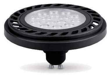 LED ES111 GU10, LED AR111 GU10 9W 230V LED Lampe, LED Strahler 9W 800LM Transparent Warmweiß 220-240V (Schwarz WW)