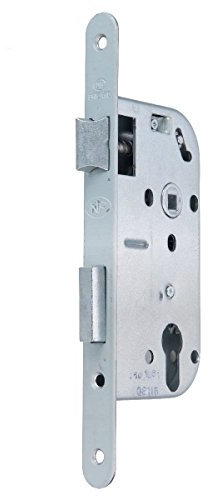 Bricard - Serrure à larder à cylindre axe 50mm galvanisé A encastrer réversible bouts ronds NF