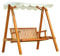 Outsunny 2 Seater Garden Swing Seat with Canopy, Wooden Swing Chair, Outdoor Hammock Bench for Balcony Patio Porch, Cream White