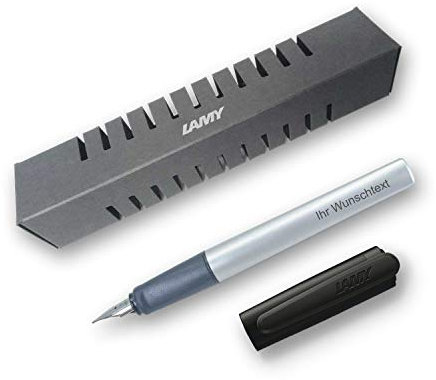 Lamy Füllfederhalter nexx Modell 037, Farbe schwarz, Feder A, inkl. Laser-Gravur
