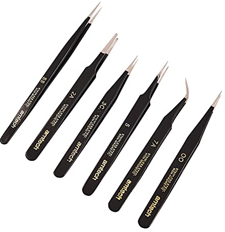 Amtech R0384 6 Piece Coated tweezer Set
