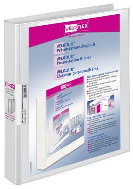 VELODUR® Prasentations-Ringbucher VELOFLEX DIN A4 mit 2 D-Ringen fur 500 Blatt 7,0 cm breit 50 mm mit Drahtniederhalter