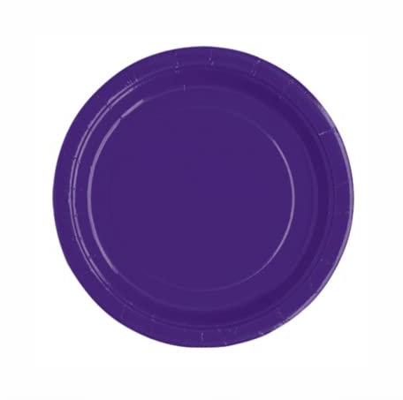 Unique Party - Platos de Papel - 17.1 cm - Morado Oscuro - Paquete de 20 (33044)
