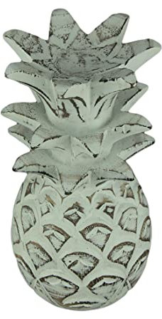 Chesapeake Bay LTD. Dekor-Statue mit tropischem Ananas-Motiv, Holz, Weiß