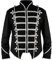 Steampunk Emo Punk Goth Militaire Officier Parade Veste - Noir (XS Homme)