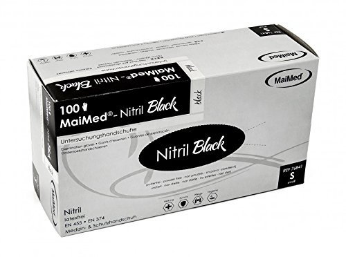 MaiMed Einmal U-Handschuhe, BLACK Nitril puderfrei Gr. S, 1000 Stück