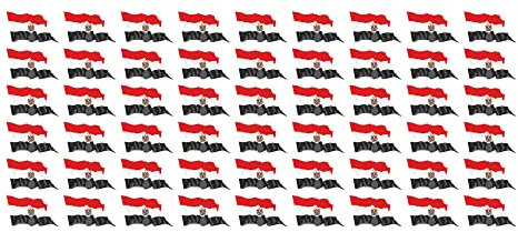INDIGOS UG - Mini Aufkleber Set - Pack wehend - 20x12mm - selbstklebender Sticker - Fahne - Ägypten - Flagge - Banner - Standarte fürs Auto, Büro, zu Hause und die Schule - 54 Stück - für Auto