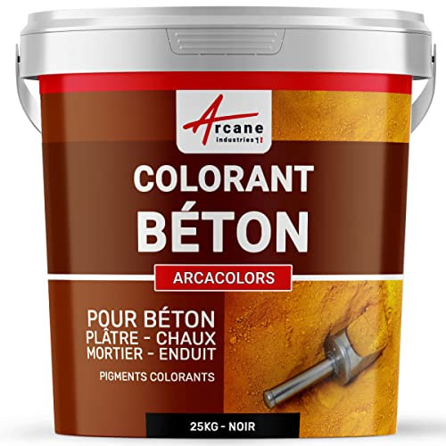 Pigments colorants pour béton ciment enduit mortier dalle chaux plâtre oxyde de fer chrome titane ARCACOLORS - 25 kg Noir - ARCANE INDUSTRIES