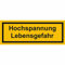 Hochspannung Lebensgefahr Warnschild, selbstkl. Folie,5,20x1,80cm - selbstklebender Sicherheits Aufkleber für Tür oder Wand - Warnschild für Gebäude, Hotel, Büro, Firma, Haus, Praxis