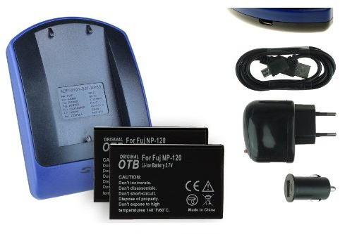 mtb more energy 2X Akku + Ladegerät (Netz+Kfz+USB) NP-120 kompatibel mit Fuji F10, F11, M603 / Kompatibel mit Aiptek/Kompatibel mit Pentax... Siehe Liste!