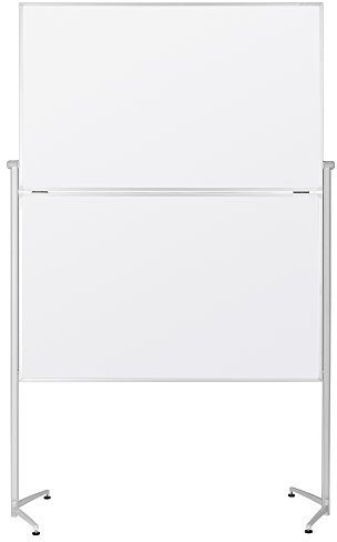 magnetoplan Moderationstafel klappbar Karton mit einklappbaren Standfüßen, inklusiv feststellbare Laufrollen, 120 x 150 cm, weiß