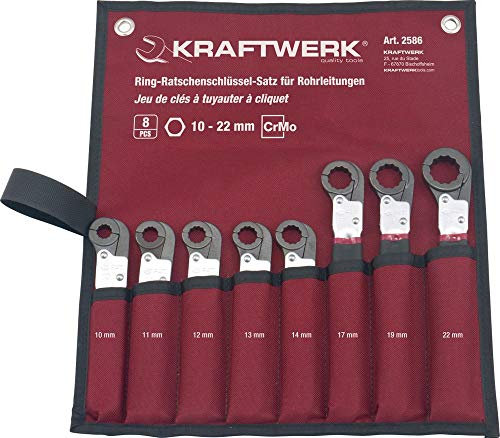 KRAFTWERK 2586 8-teilig aufklappbarer Ratschenschlüsselsatz