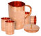 Indian Pure Copper Jug with 4 Tumbler Glass Set for Ayurvedic Healing, Capacity 1.6 Litre