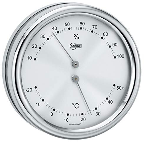Barigo 829cr Orion Thermometer Hygrometer Edelstahl silber poliert Marine Mounting B x H: 102 mm x 35 mm