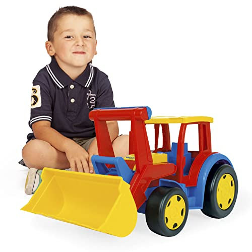 Wader 66000 - Gigant Sitztraktor mit großer Frontschaufel, belastbar bis 100 kg, ca. 55 cm, ab 12 Monaten, ideal als Geschenk für kreatives Spielen