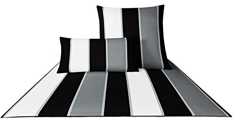 Joop! 4055 Lines Mako-Satin-Bettwäsche schwarz-weiß - 135x200 + 1 x 80x80