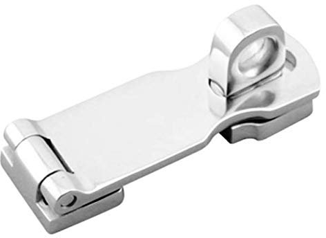 Edelstahl-Türschließe, mit Dreh-Vorhängeschloss und Ösenhalterung