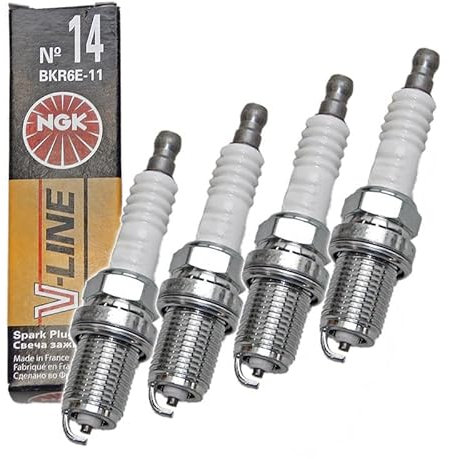 NGK Zündkerze V-LINE 14 BKR6E-11, Nickel, 4x für Motorrad
