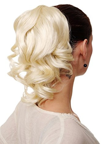 WIG ME UP JL-3023-613 Haarteil/Zopf gewellt halblang (35 cm) 1 Steckkamm + Gummizug Blond Platinblond