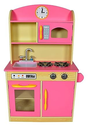 Teamson Kids Cocina De Jugete De Madera En Rosa para Niños TD-11412P