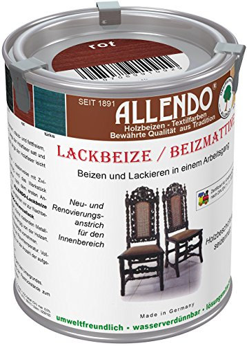 Lackbeize Buntfarbe inkl. Pinsel zum Auftragen (750 ml rot)