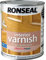 Ronseal RSLIVSLO250 250ml Quick Dry Satin Interior Varnish - Light Oak