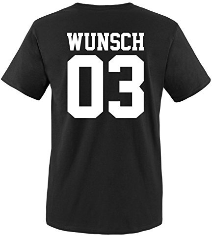 Comedy Shirts - Wunsch - Herren T-Shirt - Schwarz/Weiss Gr. L
