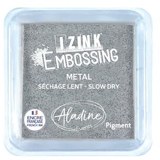 Aladine 19419 Stempelkissen Izink Metall L Silber