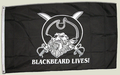 Flagge Pirat Blackbeard lives - 90 x 150 cm [Misc.]