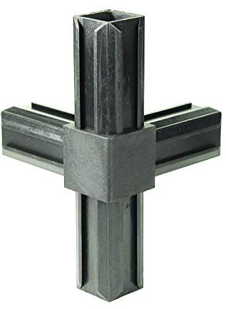 Alberts 426460 Raccordo per tubo XD, a T e raccordo ad angolo retto aggiuntivo, plastica, nero, 30 x 30 x 2,0 mm, Set da 10