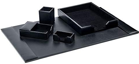 Dacasso Bonded Schreibtisch-Set, schwarz, 5-teilig