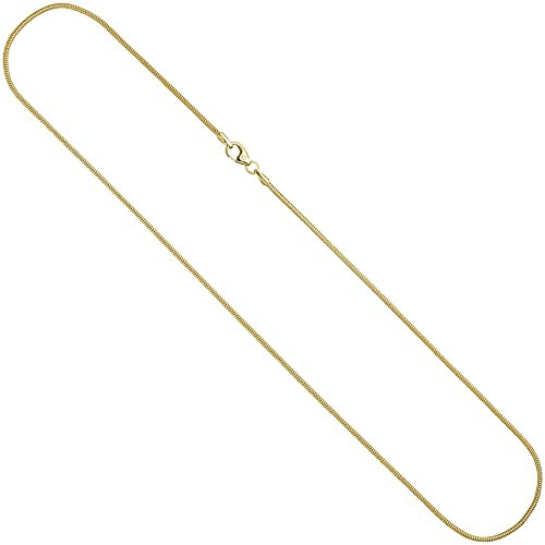 Jobo Damen Schlangenkette 585 Gelbgold 1,4 mm 60 cm Gold Kette Halskette Goldkette