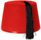 Unisex Fez Hut mit schwarzer Quaste, Filz, Zubehör für Verkleidung, Rot