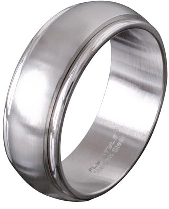 Fly Style Anxiety Drehring aus 316L Edelstahl - Meditationsring - Unisex Fidget Ring - Anti Stress Ring, Grösse:19.1 mm