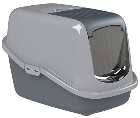 PeeWee Katzenklo EcoHus grau geschlossene Katzentoilette System doppelter Boden Trennsystem