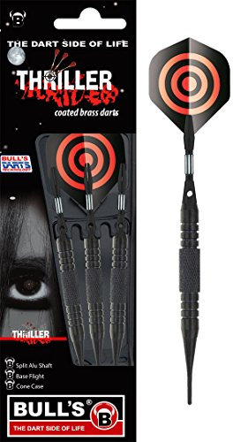 Bull's Erwachsene 16426 Bulls 3 Softdart Thriller Bl.Brass 16, M, Schwarz