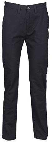 Henbury Mens 65/35 Flat Fronted Chino Trousers (36L) (Navy)