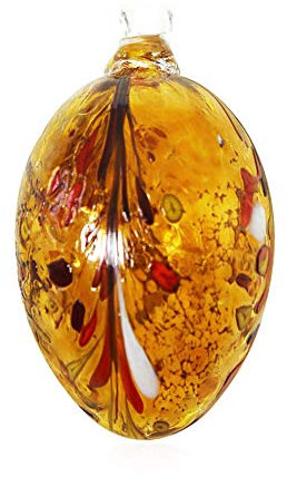 Lauschaer Glas Ostereier aus Glas mit Granulat verschiedene Größen und Sets mundgeblasen handgeformt Glasei (d 5cm L 8cm, Gold)