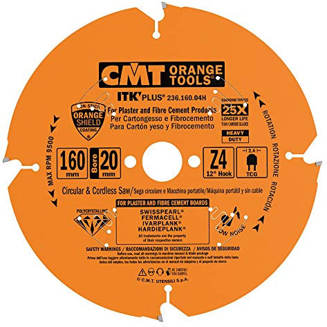 CMT Orange Tools 236,160,04H Scie circulaire pour les matières abrasifs d 160 x 2,2 x 20 dp z4